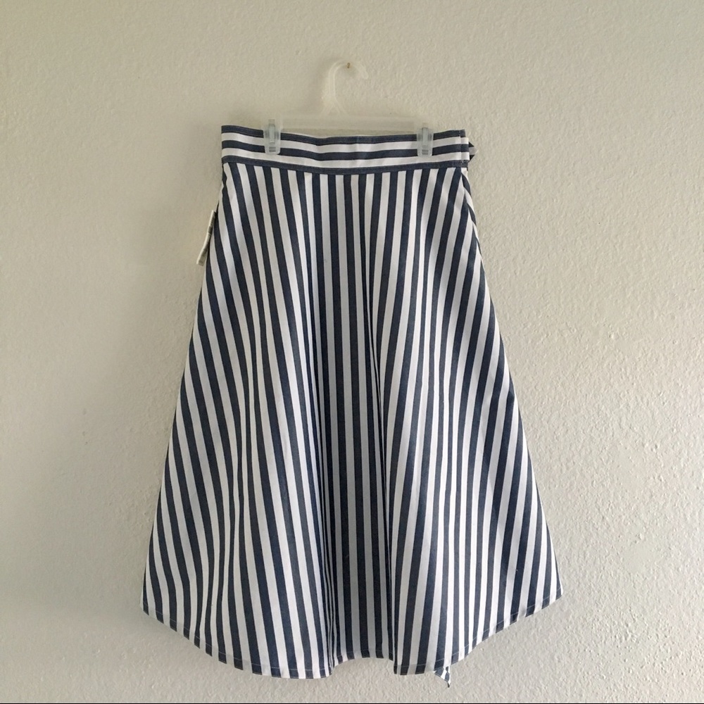 NWT Anthropologie Maeve assymetrical striped summer midi skirt - Picture 6 of 8